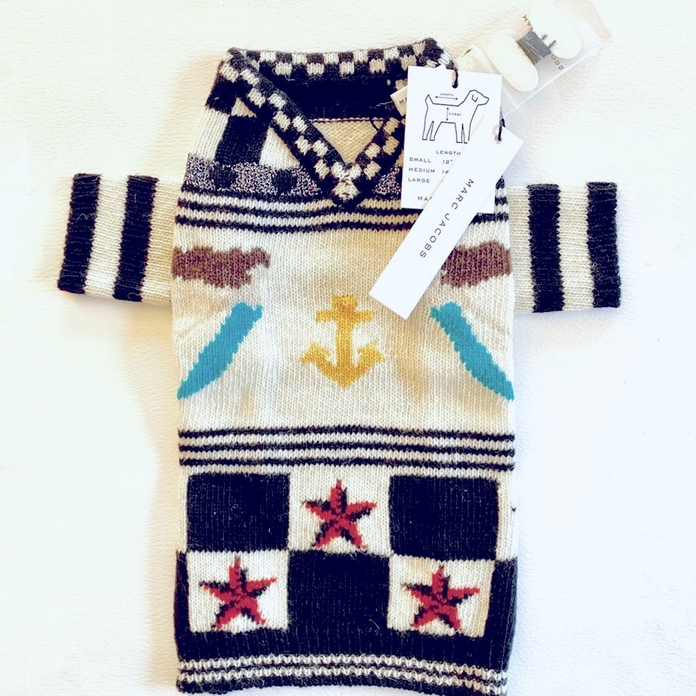 Marc Jacobs wool Dog Sweater 12’ long 14 chest for yorkie or Maltese